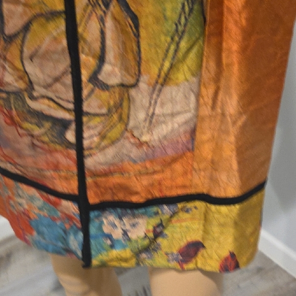 Soft Surroundings Vibrant Orange and Blue Tunic - Picture 4 of 9